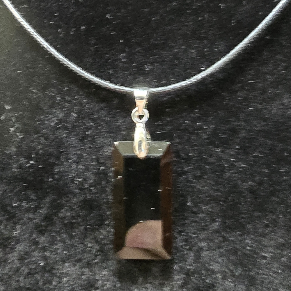 Obsidian Crystal Pendant Necklace